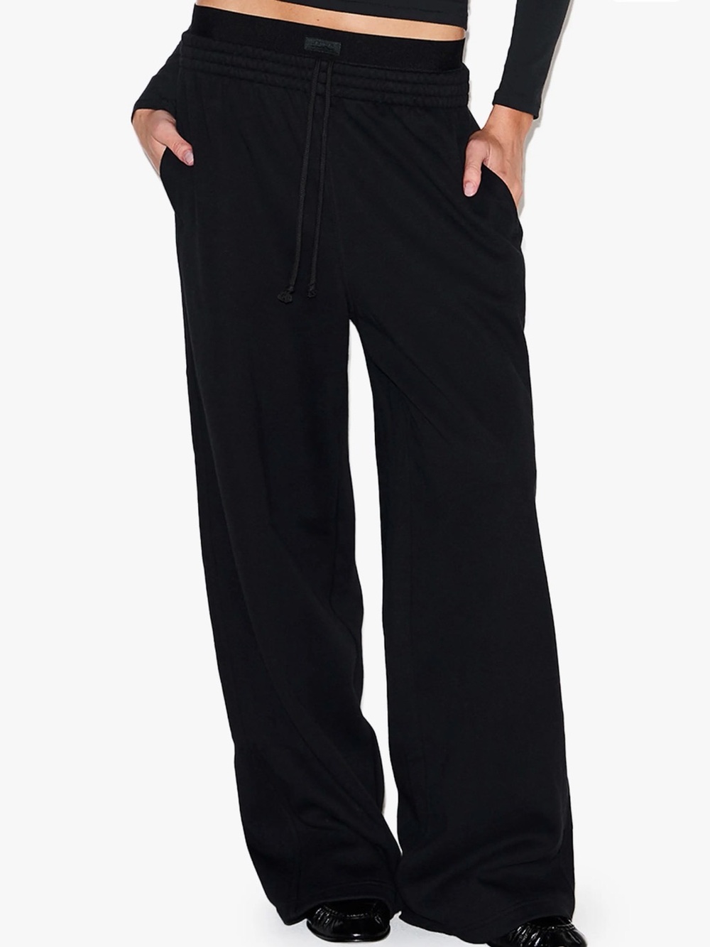 Skims Exposed Boxer Wide Leg Pants Size Medium NWT